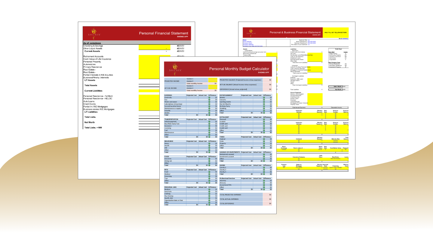 SHENIX™ Financial Template Package